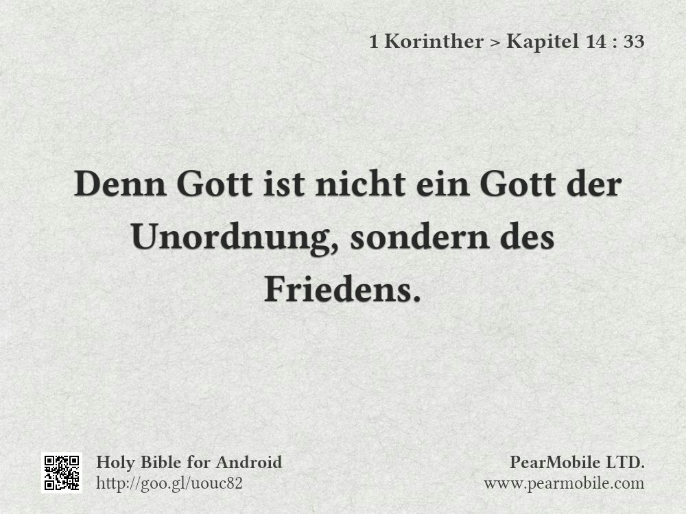 1 Korinther, Kapitel 14:33
